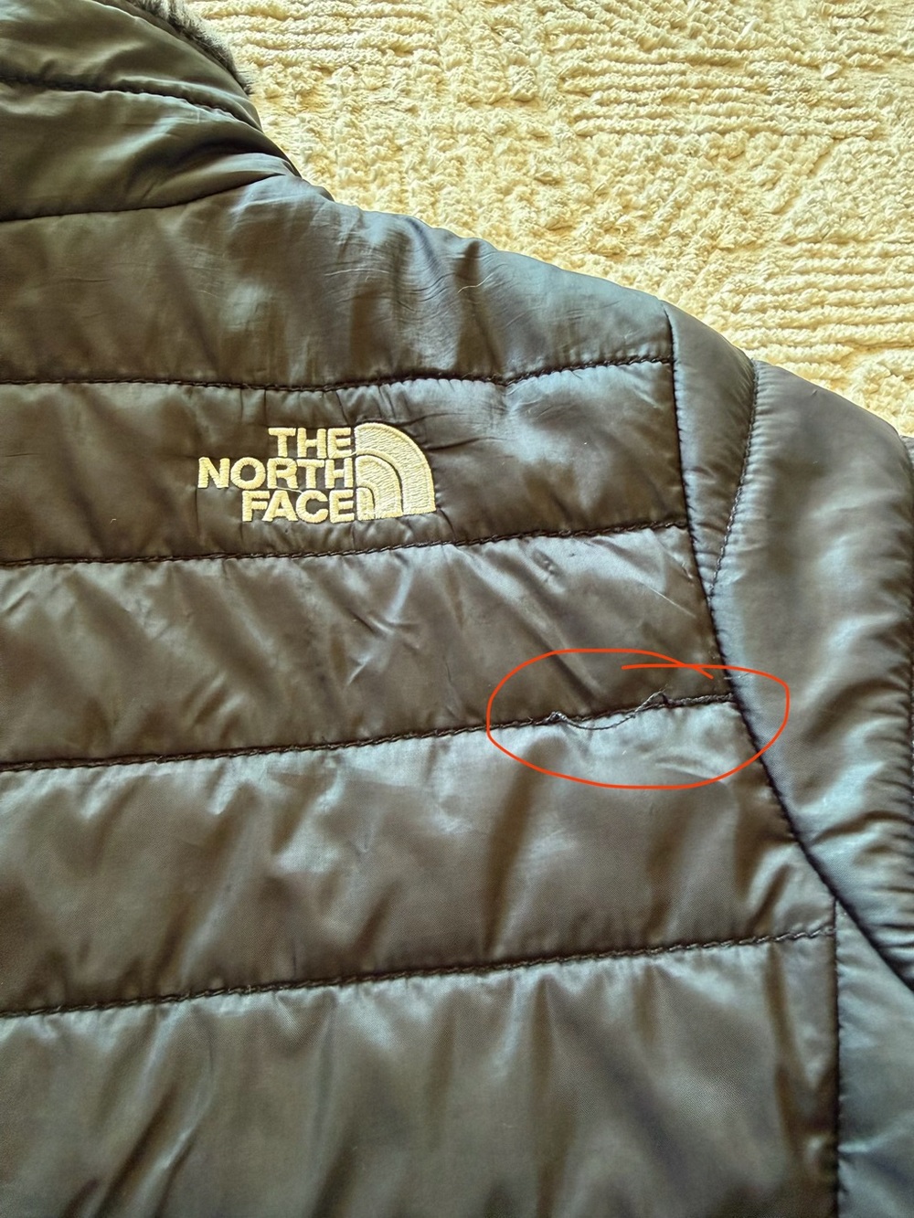 The North Face Girls L 14/16 Reversible Mossbud Swirl Puffer Fleece Jacket - Picture 10 of 12
